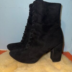 Top Moda Women's Faux Suede
Laced Booties Black Size US:6.5